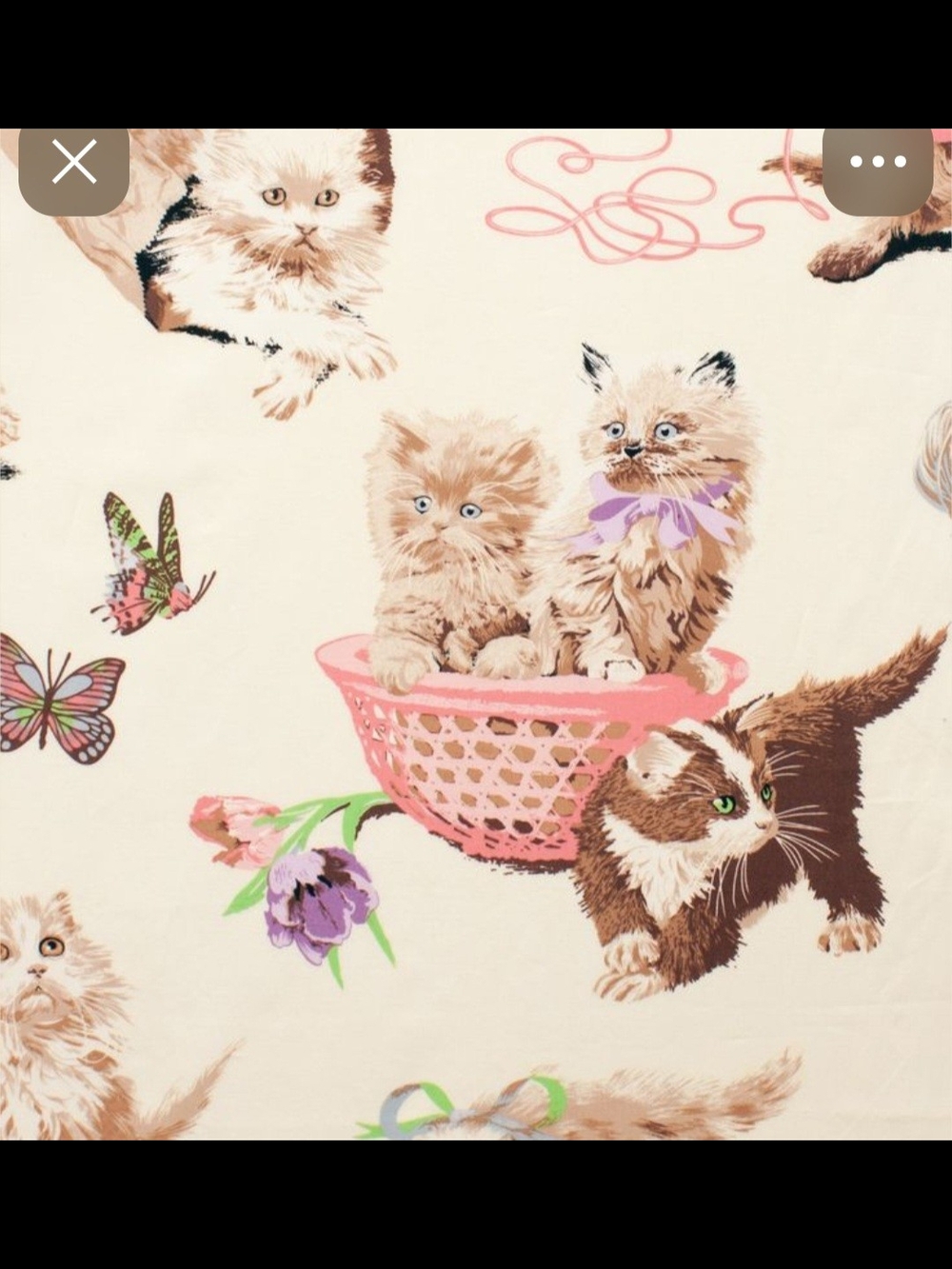 Vintage 1980's Kittens Playinf Full Sheet Set, Fitted & Top Sheet